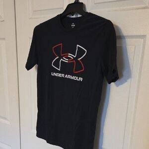 Under Armour Black Tee with Red and White Logo